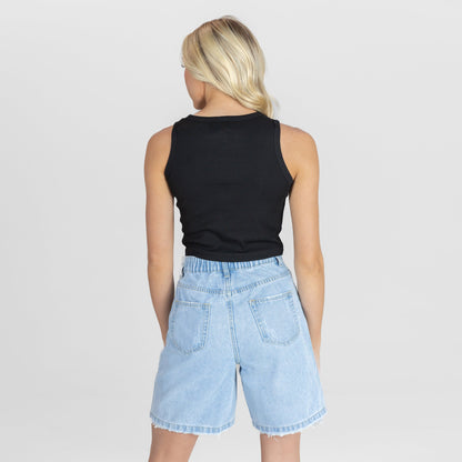 OLE MISS REBELS MIC DROP ESSENTIAL RIBBED CROP TANK