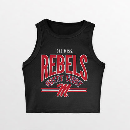 OLE MISS REBELS MIC DROP ESSENTIAL RIBBED CROP TANK
