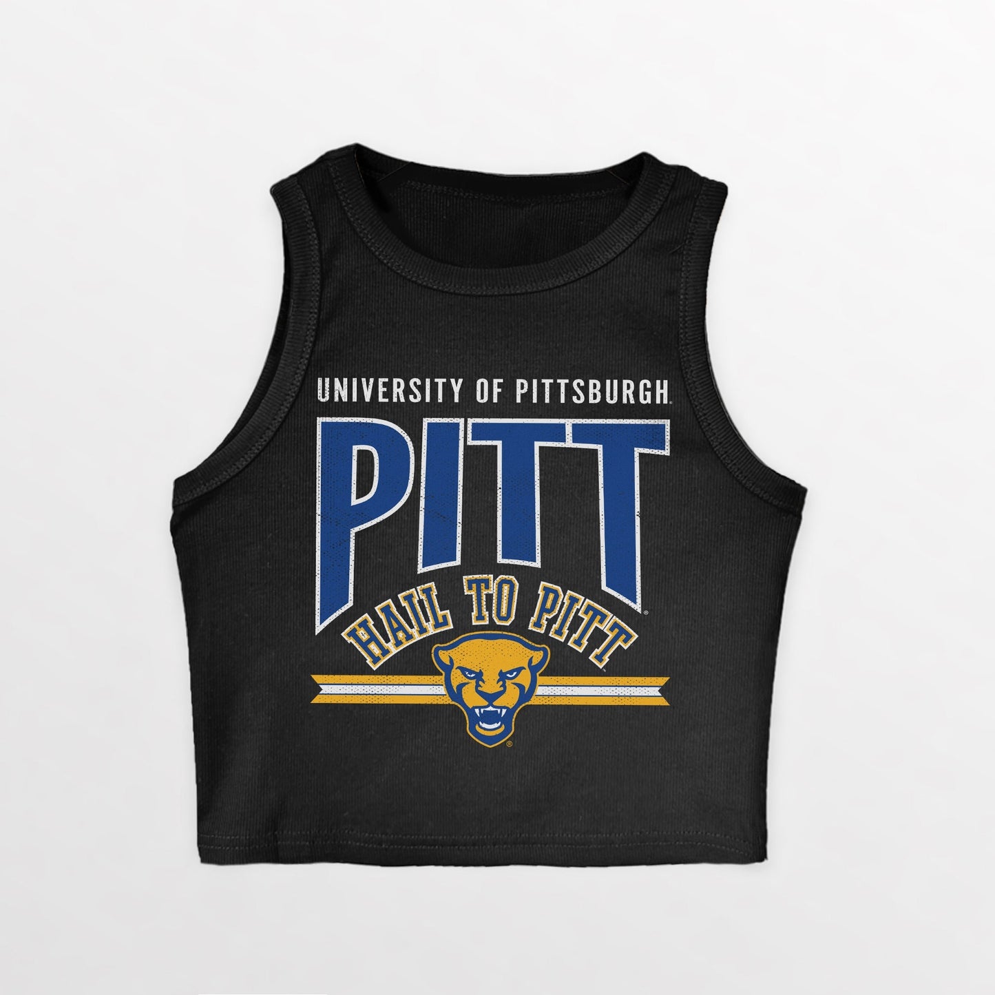 PITTSBURGH PANTHERS MIC DROP ESSENTIAL RIBBED CROP TANK
