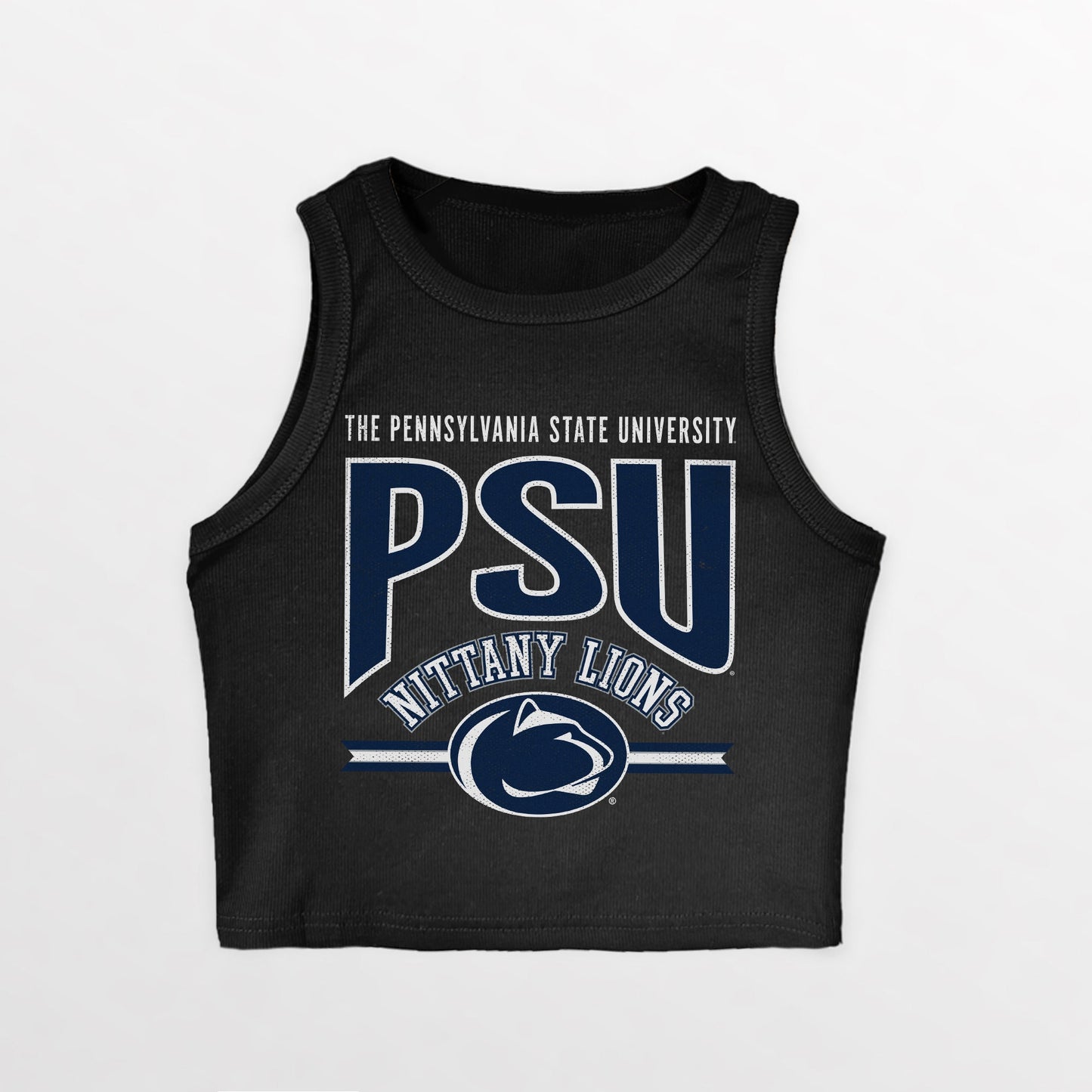 PENN STATE NITTANY LIONS MIC DROP ESSENTIAL RIBBED CROP TANK