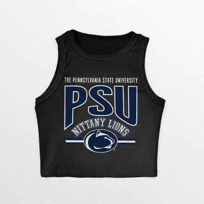 PENN STATE NITTANY LIONS MIC DROP ESSENTIAL RIBBED CROP TANK