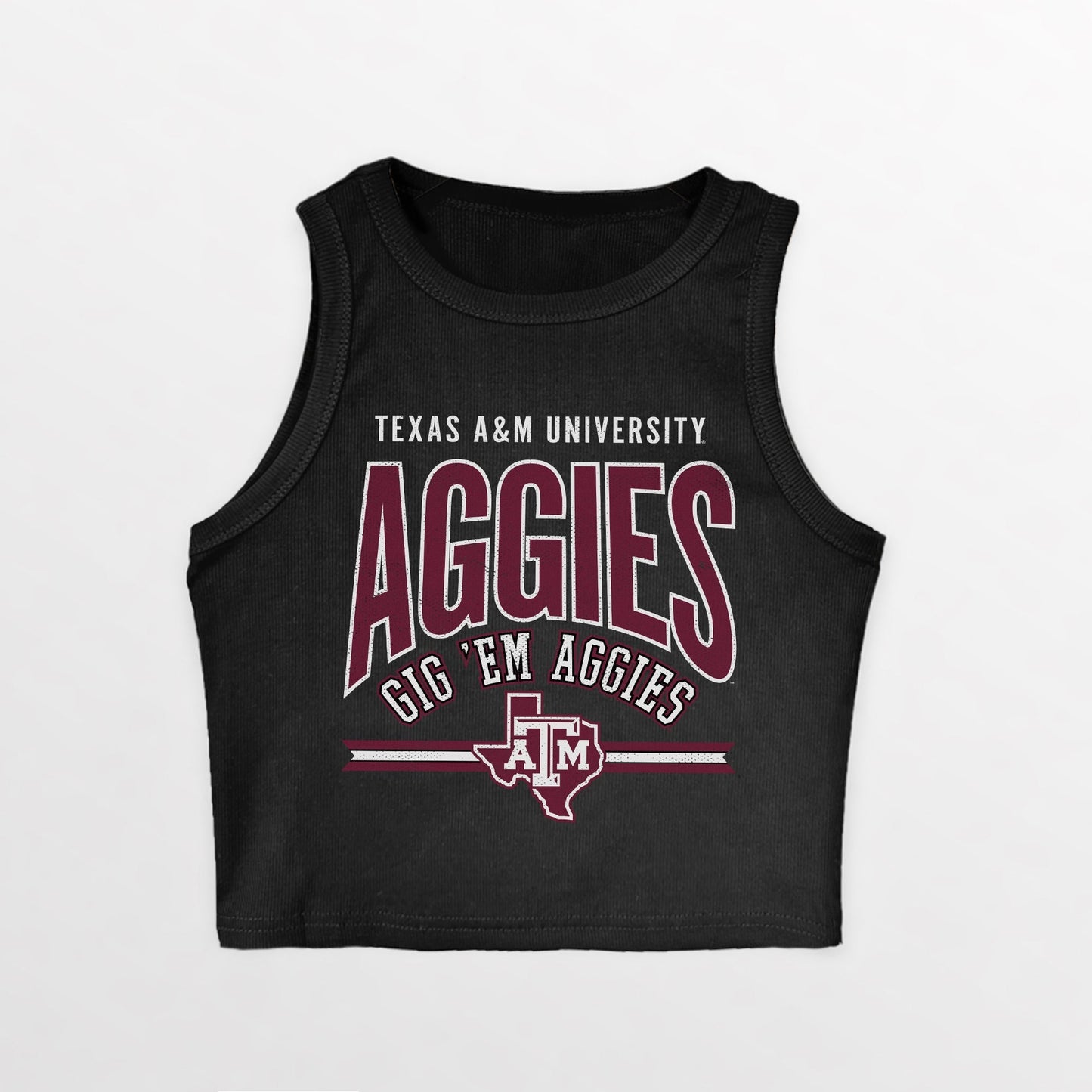 TEXAS A&M AGGIES MIC DROP ESSENTIAL RIBBED CROP TANK