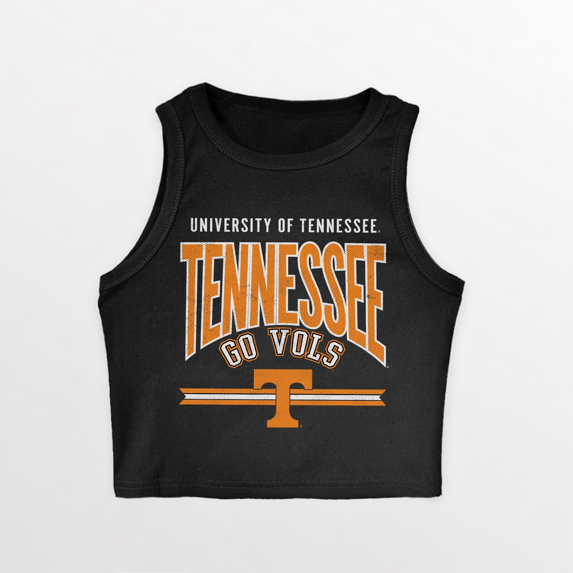 TENNESSEE VOLUNTEERS MIC DROP ESSENTIAL RIBBED CROP TANK