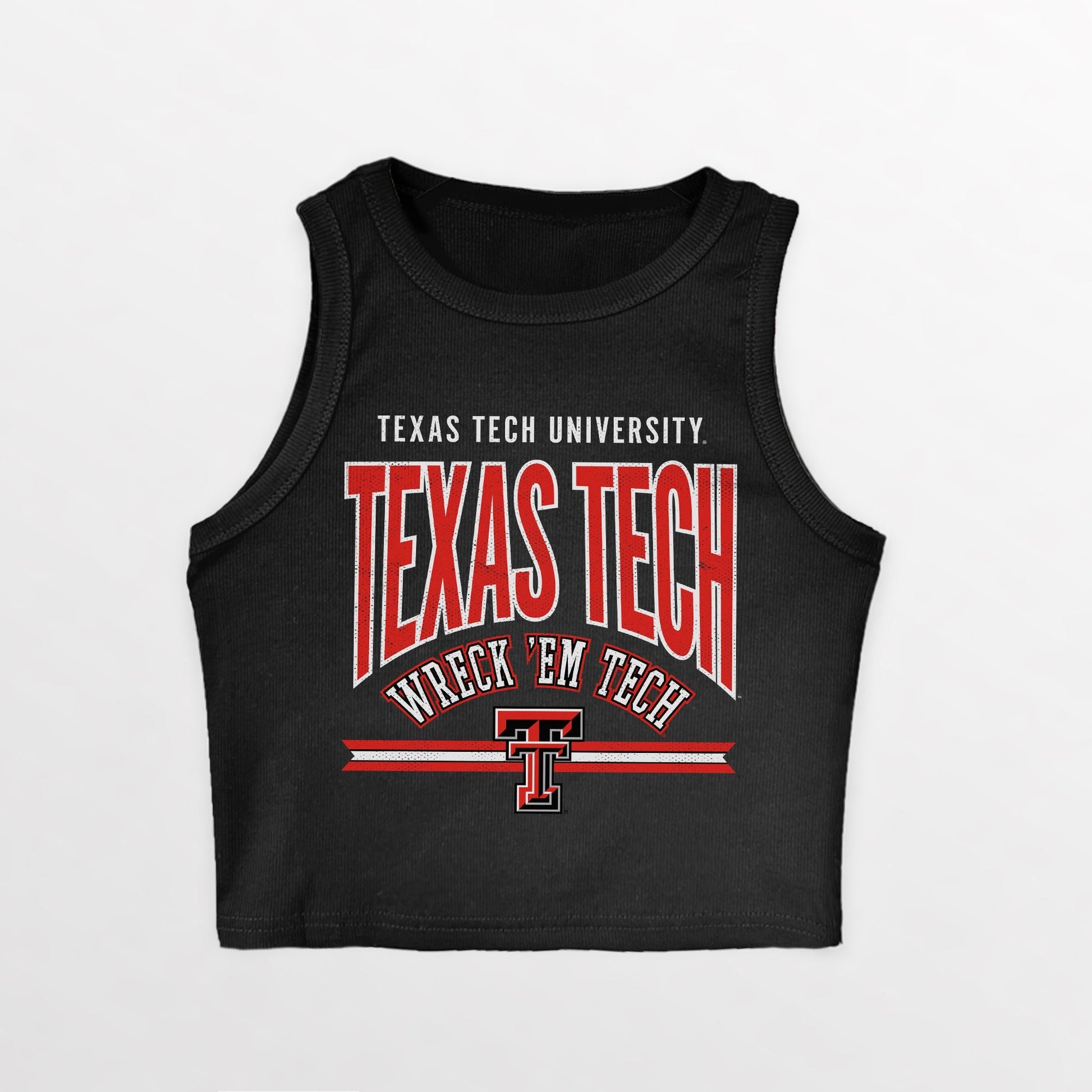 TEXAS TECH RED RAIDERS MIC DROP ESSENTIAL RIBBED CROP TANK