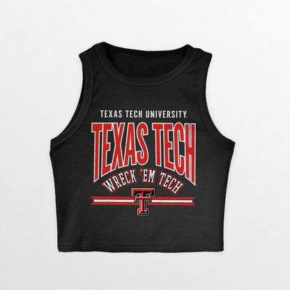TEXAS TECH RED RAIDERS MIC DROP ESSENTIAL RIBBED CROP TANK