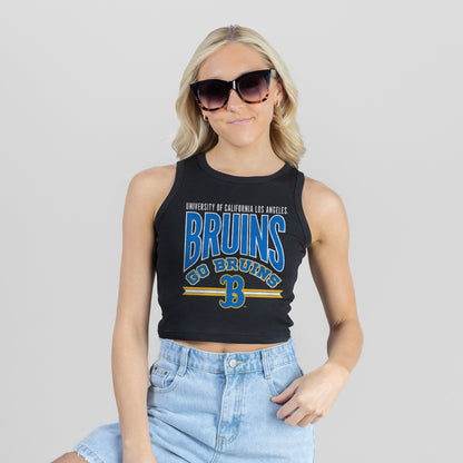 UCLA BRUINS MIC DROP ESSENTIAL RIBBED CROP TANK