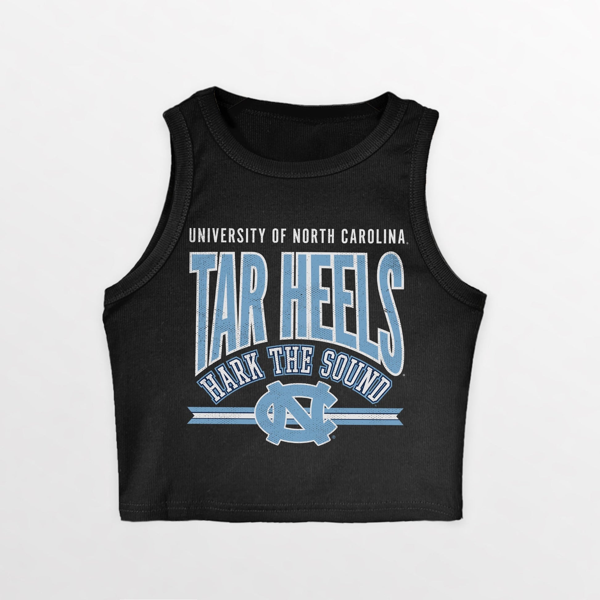 NORTH CAROLINA TAR HEELS MIC DROP ESSENTIAL RIBBED CROP TANK