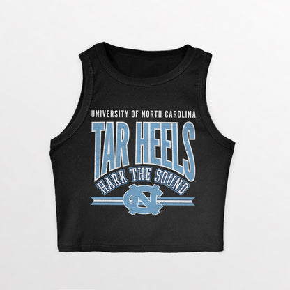 NORTH CAROLINA TAR HEELS MIC DROP ESSENTIAL RIBBED CROP TANK
