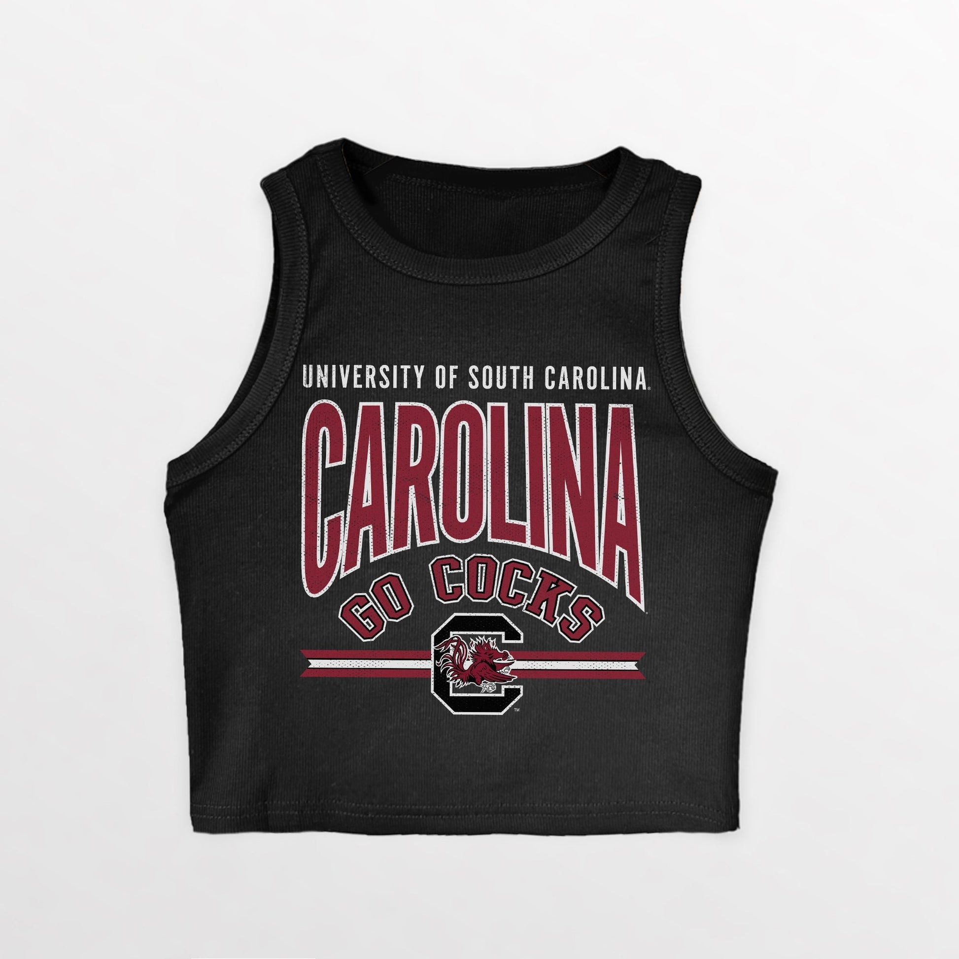 SOUTH CAROLINA GAMECOCKS MIC DROP ESSENTIAL RIBBED CROP TANK
