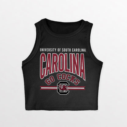 SOUTH CAROLINA GAMECOCKS MIC DROP ESSENTIAL RIBBED CROP TANK