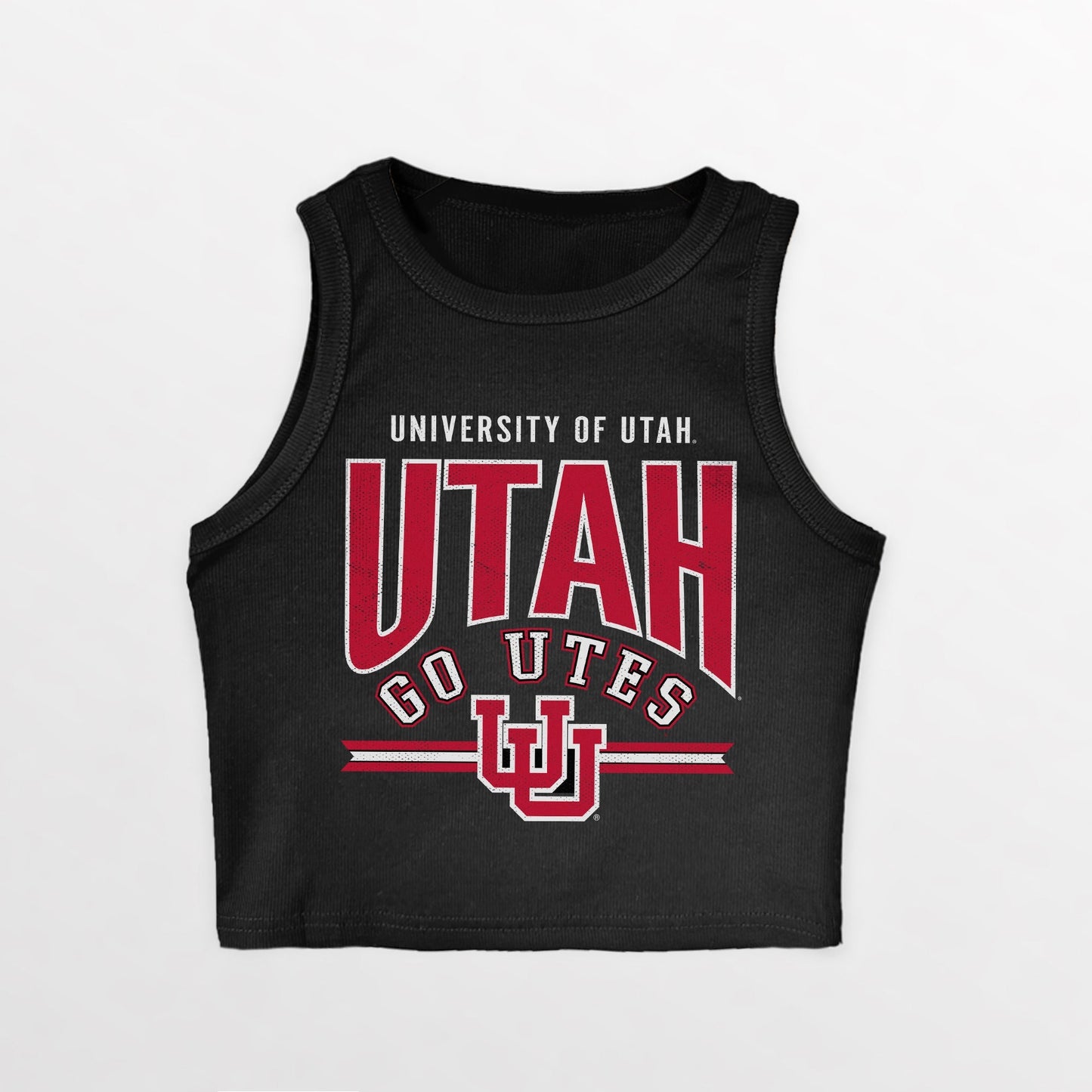 UTAH UTES MIC DROP ESSENTIAL RIBBED CROP TANK
