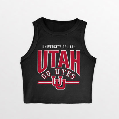 UTAH UTES MIC DROP ESSENTIAL RIBBED CROP TANK