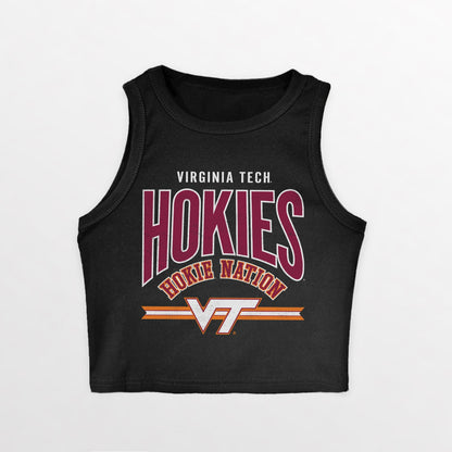 VIRGINIA TECH HOKIES MIC DROP ESSENTIAL RIBBED CROP TANK