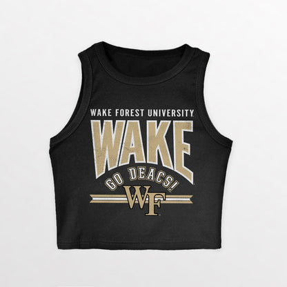 WAKE FOREST DEMON DEACONS MIC DROP ESSENTIAL RIBBED CROP TANK