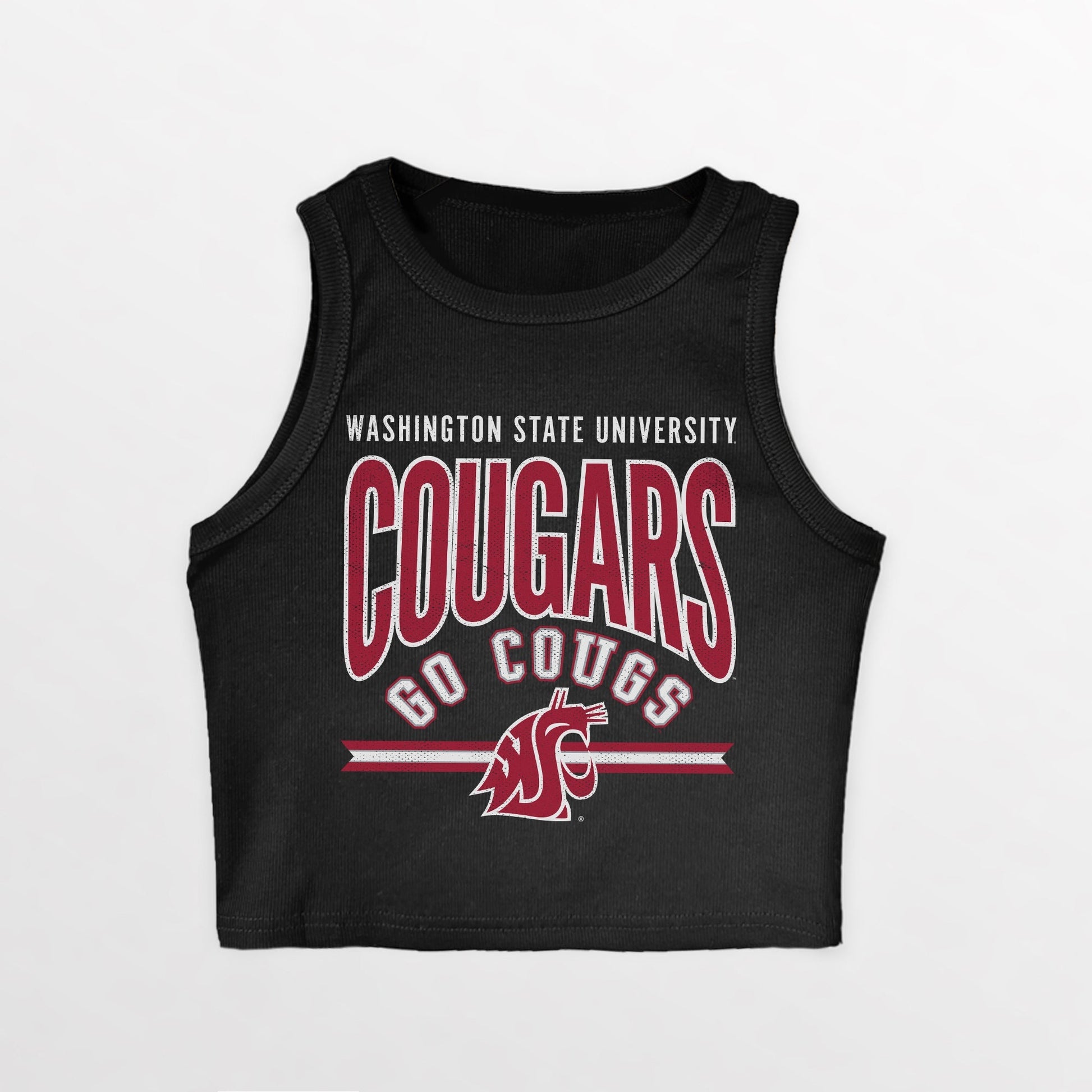 WASHINGTON STATE COUGARS MIC DROP ESSENTIAL RIBBED CROP TANK