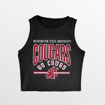 WASHINGTON STATE COUGARS MIC DROP ESSENTIAL RIBBED CROP TANK