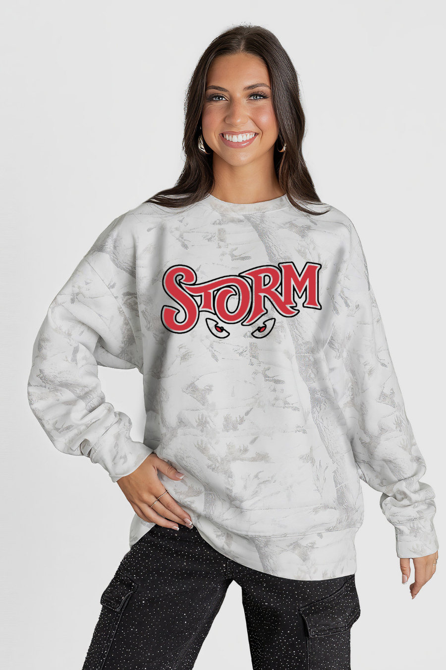 STORM BASEBALL WHITE CAMO FLEECE SWEATSHIRT