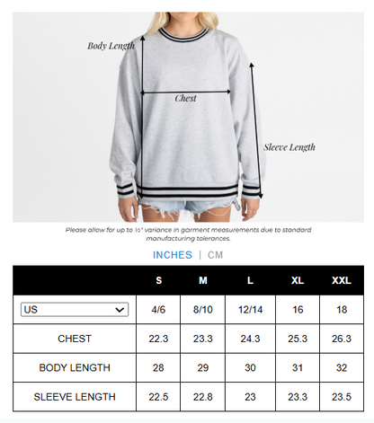 BIXBY SPARTANS VARSITY RINGER OVERSIZED SWEATSHIRT