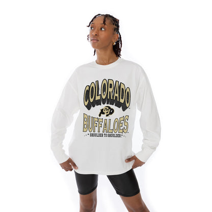 COLORADO BUFFALOES TIME OUT OVERSIZED MIDWEIGHT LONG SLEEVE TEE WITH RIBBED NECKLINE AND CUFFS