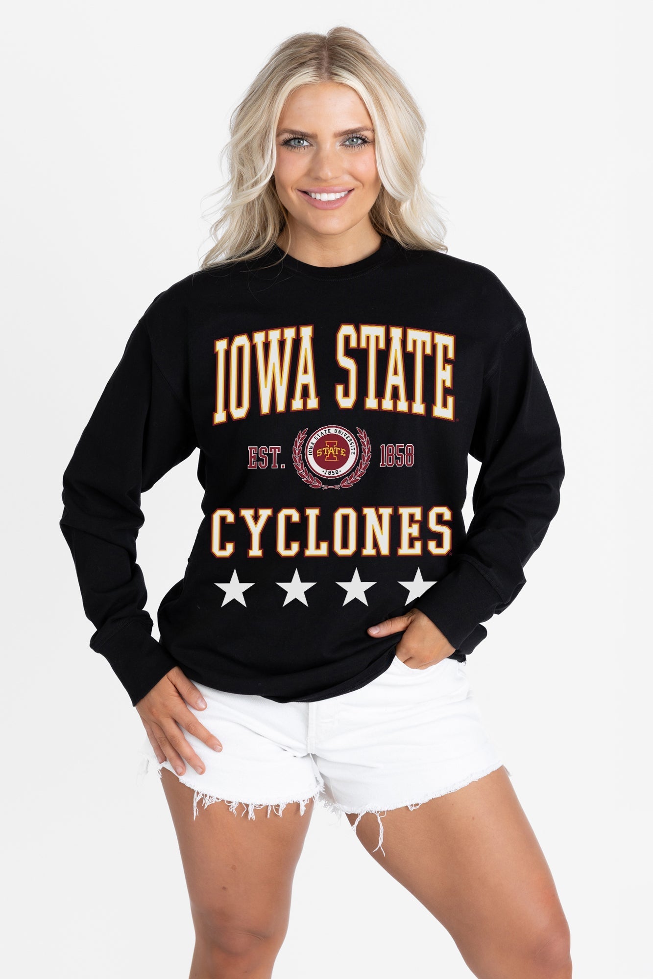 IOWA STATE CYCLONES EVERYDAY STAR ESSENTIAL RELAXED FIT LONG SLEEVE TEE