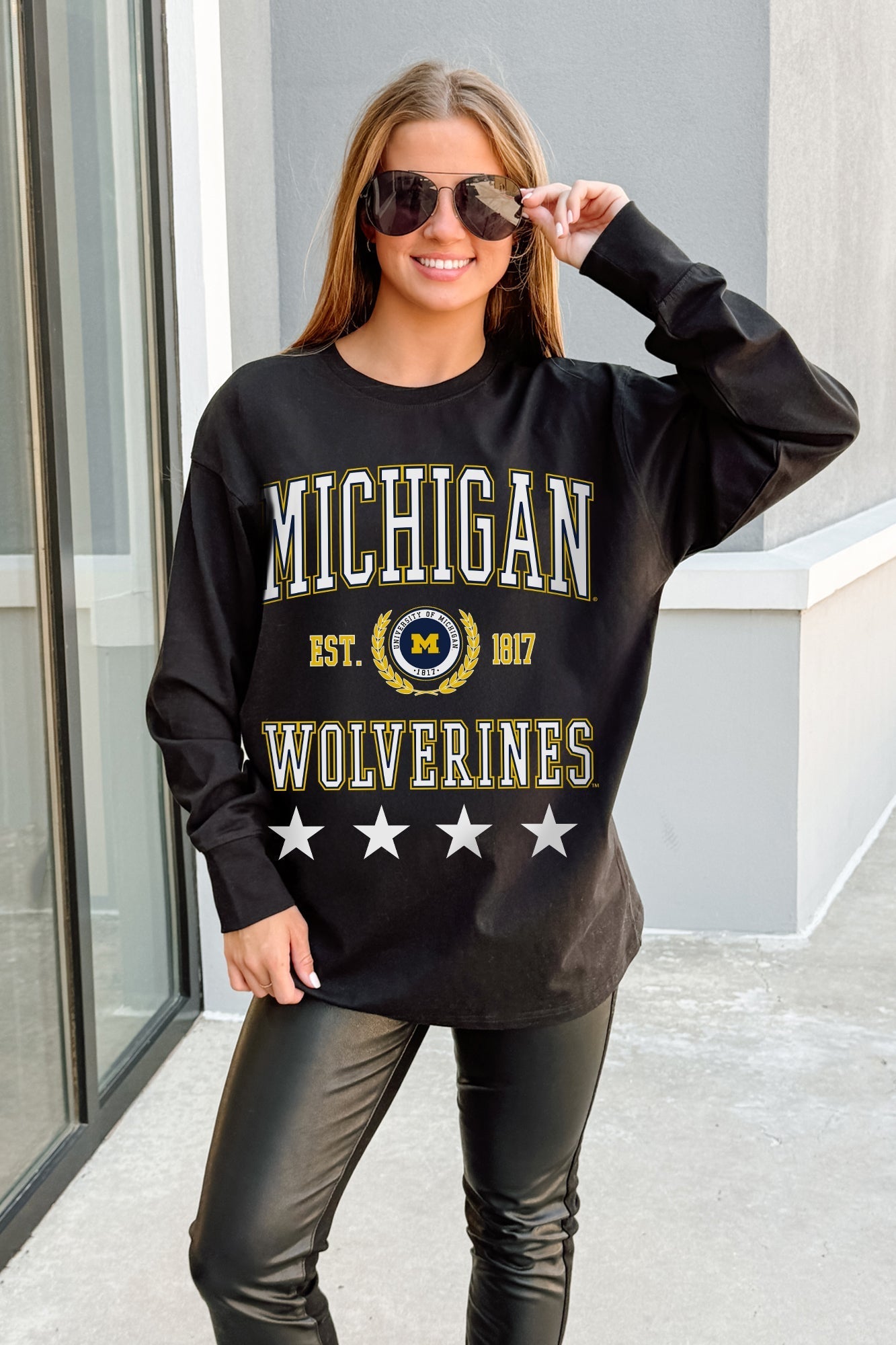 MICHIGAN WOLVERINES EVERYDAY STAR ESSENTIAL RELAXED FIT LONG SLEEVE TEE