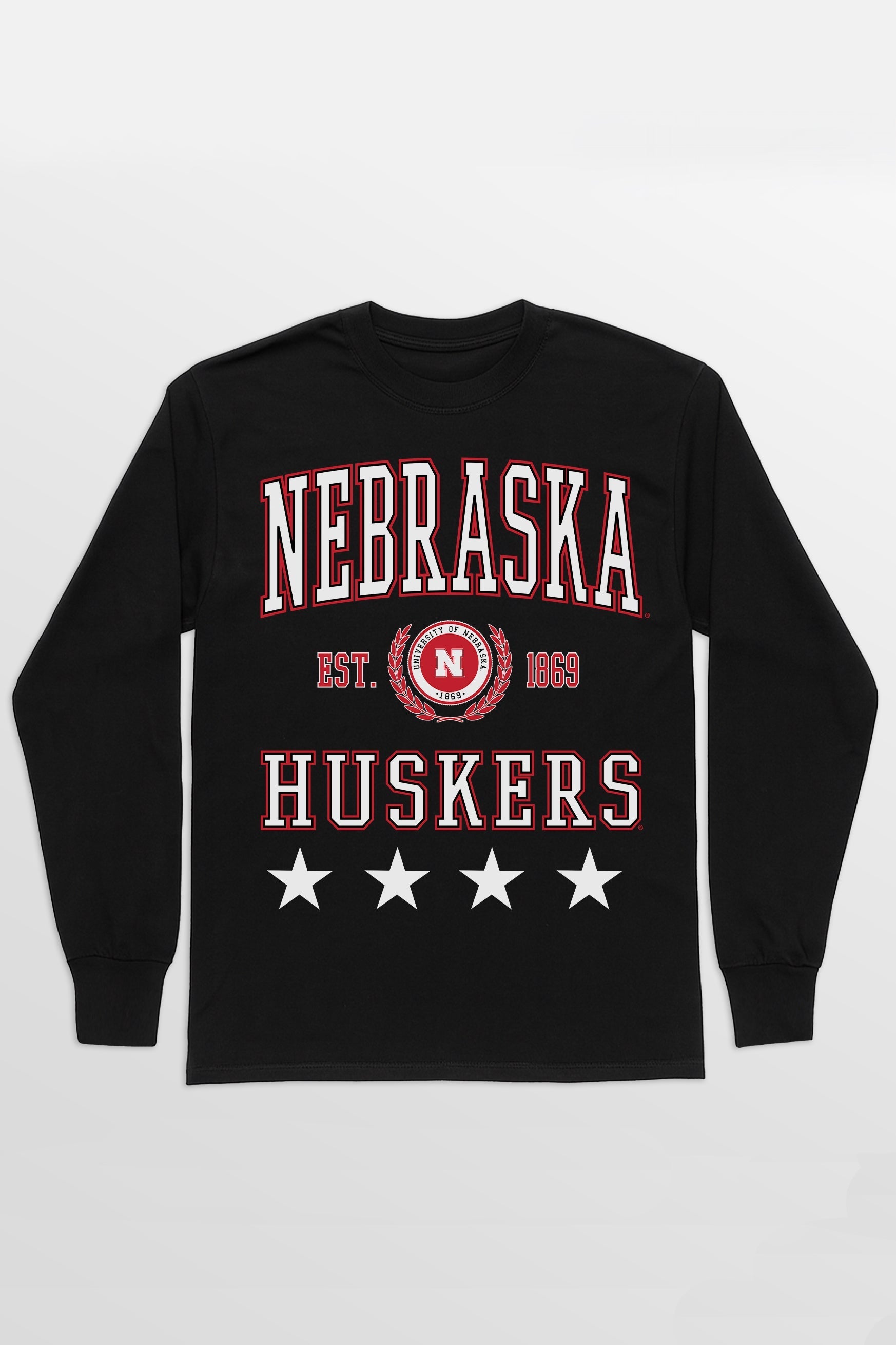 NEBRASKA CORNHUSKERS EVERYDAY STAR ESSENTIAL RELAXED FIT LONG SLEEVE TEE