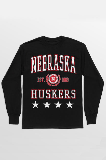 NEBRASKA CORNHUSKERS EVERYDAY STAR ESSENTIAL RELAXED FIT LONG SLEEVE TEE