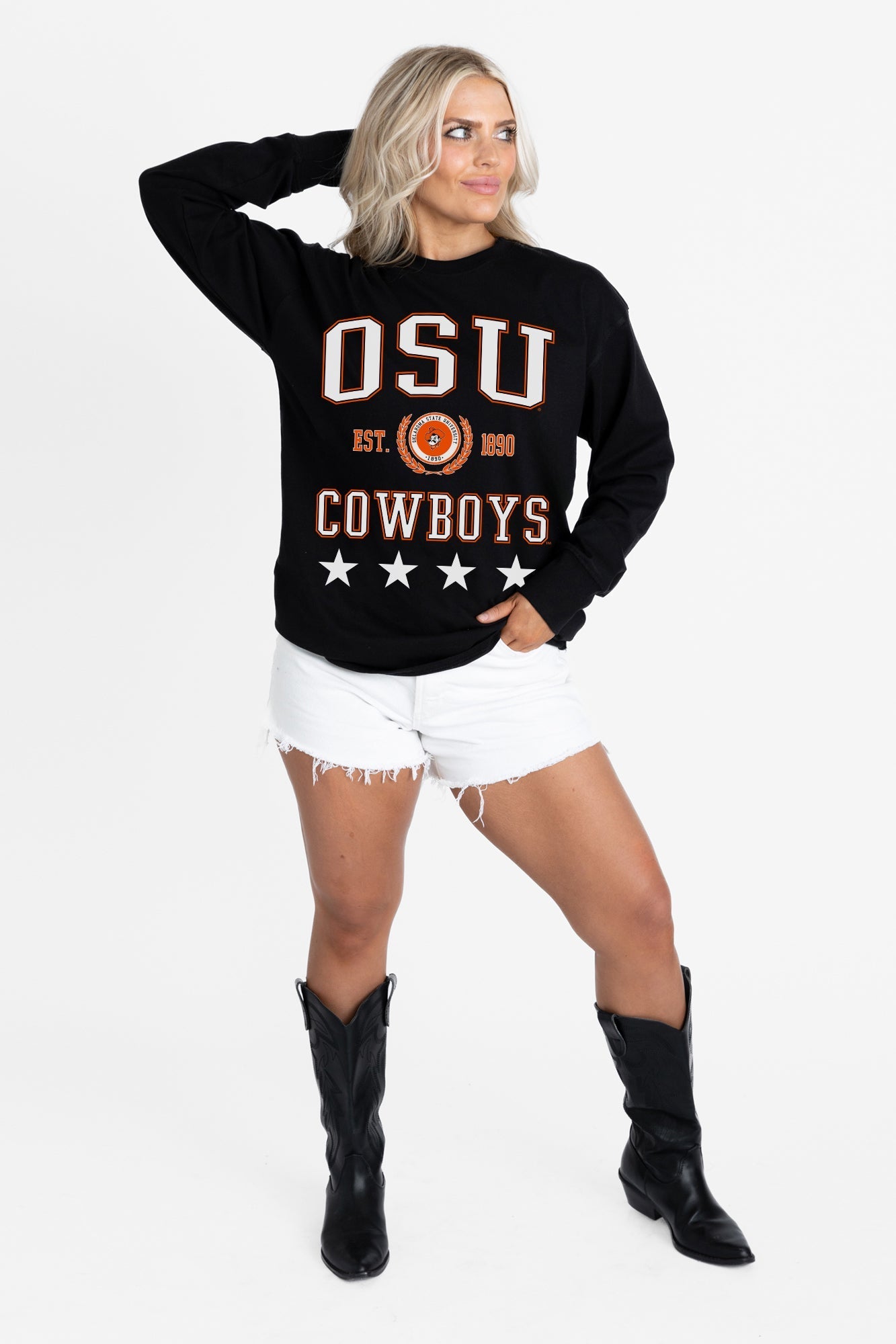 OKLAHOMA STATE COWBOYS EVERYDAY STAR ESSENTIAL RELAXED FIT LONG SLEEVE TEE
