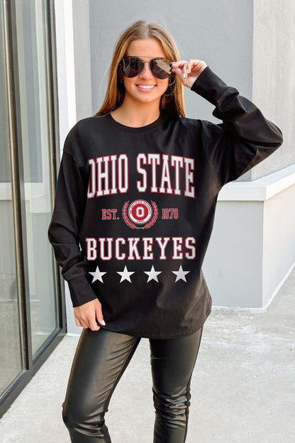 OHIO STATE BUCKEYES EVERYDAY STAR ESSENTIAL RELAXED FIT LONG SLEEVE TEE