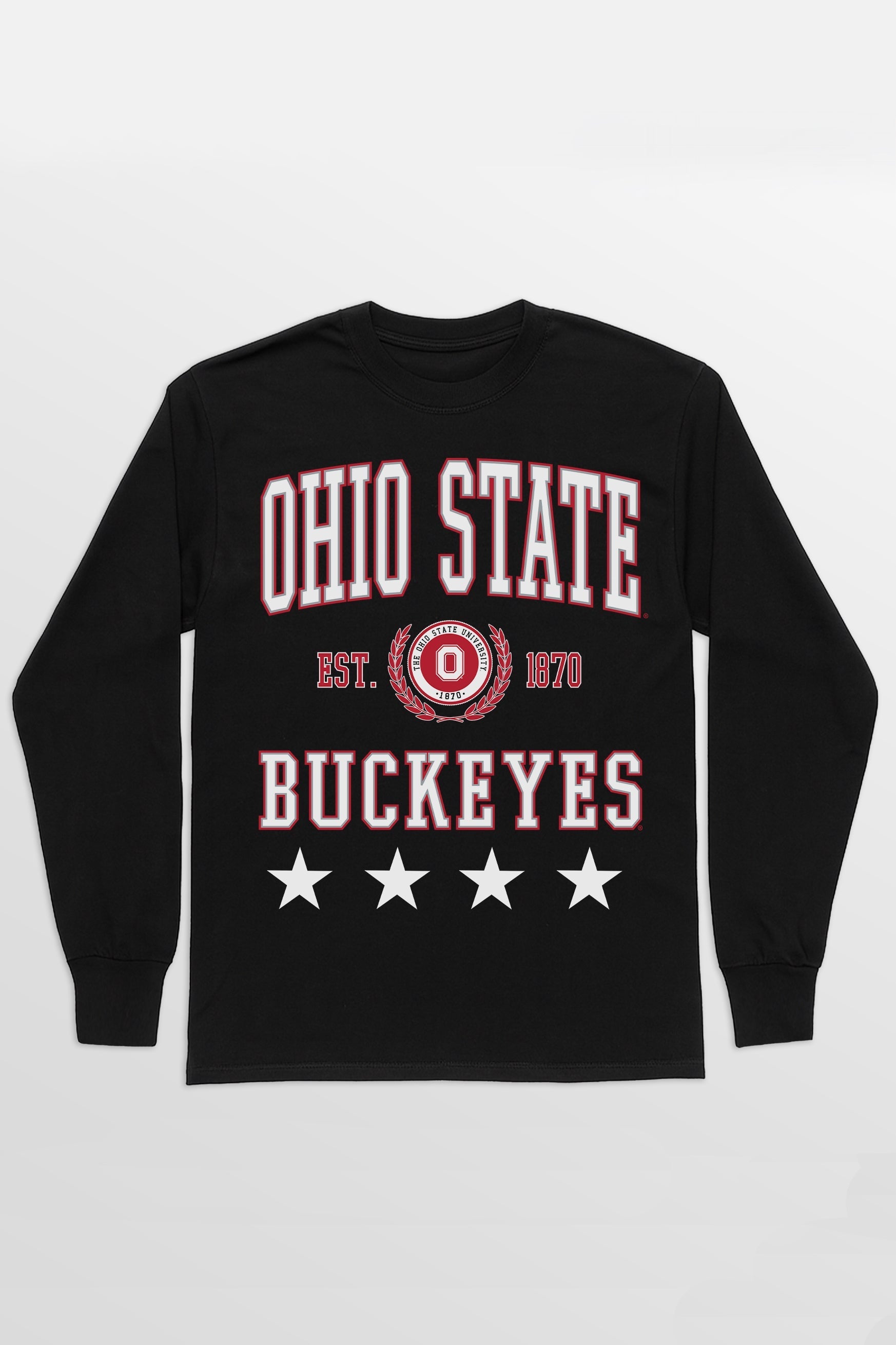 OHIO STATE BUCKEYES EVERYDAY STAR ESSENTIAL RELAXED FIT LONG SLEEVE TEE