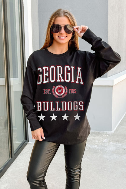 GEORGIA BULLDOGS EVERYDAY STAR ESSENTIAL RELAXED FIT LONG SLEEVE TEE