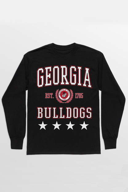 GEORGIA BULLDOGS EVERYDAY STAR ESSENTIAL RELAXED FIT LONG SLEEVE TEE