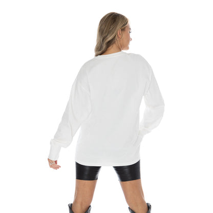 USC TROJANS CLASSIC COMEBACK OVERSIZED MIDWEIGHT LONG SLEEVE TEE WITH RIBBED NECKLINE AND CUFFS