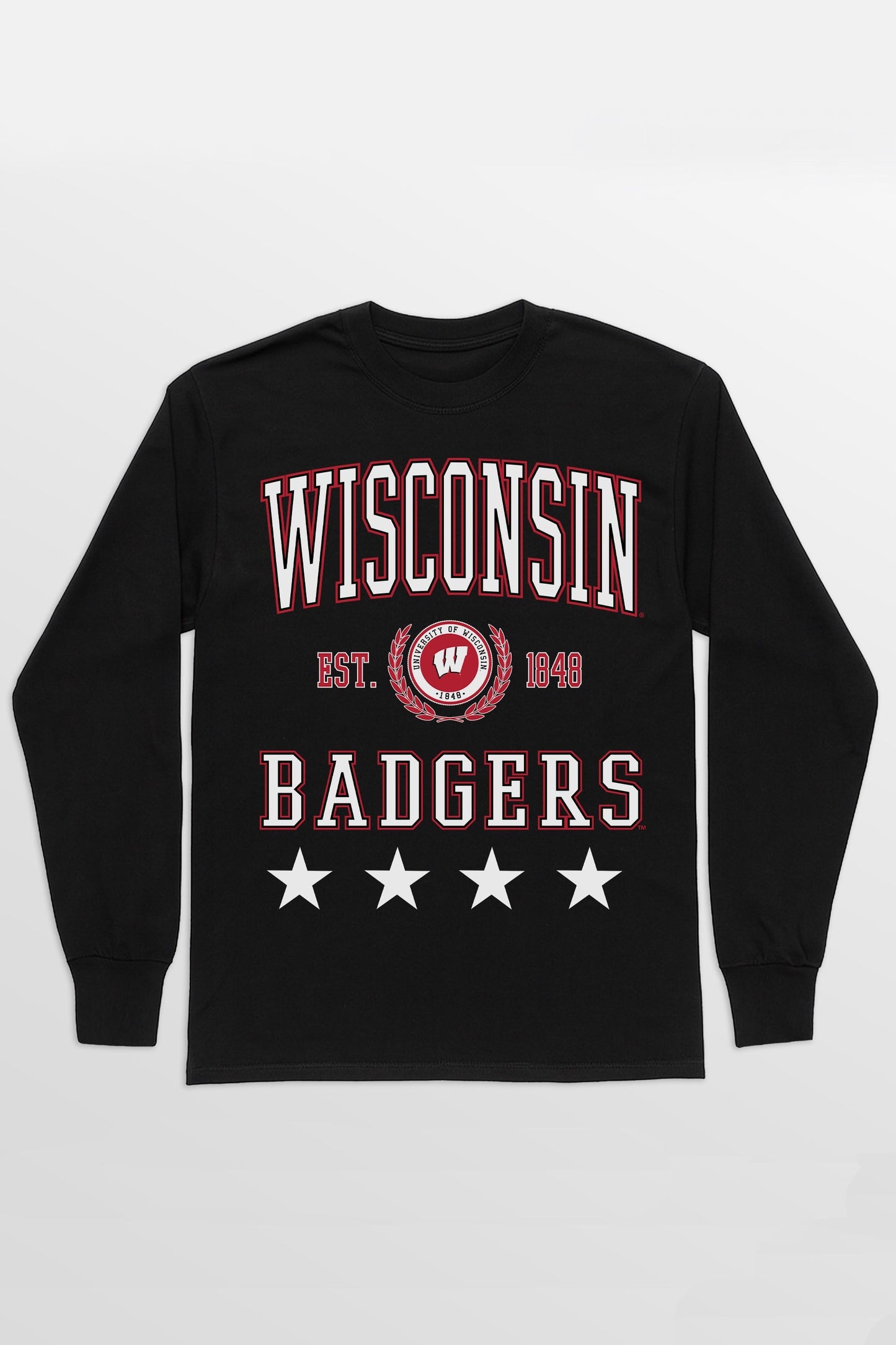 WISCONSIN BADGERS EVERYDAY STAR ESSENTIAL RELAXED FIT LONG SLEEVE TEE