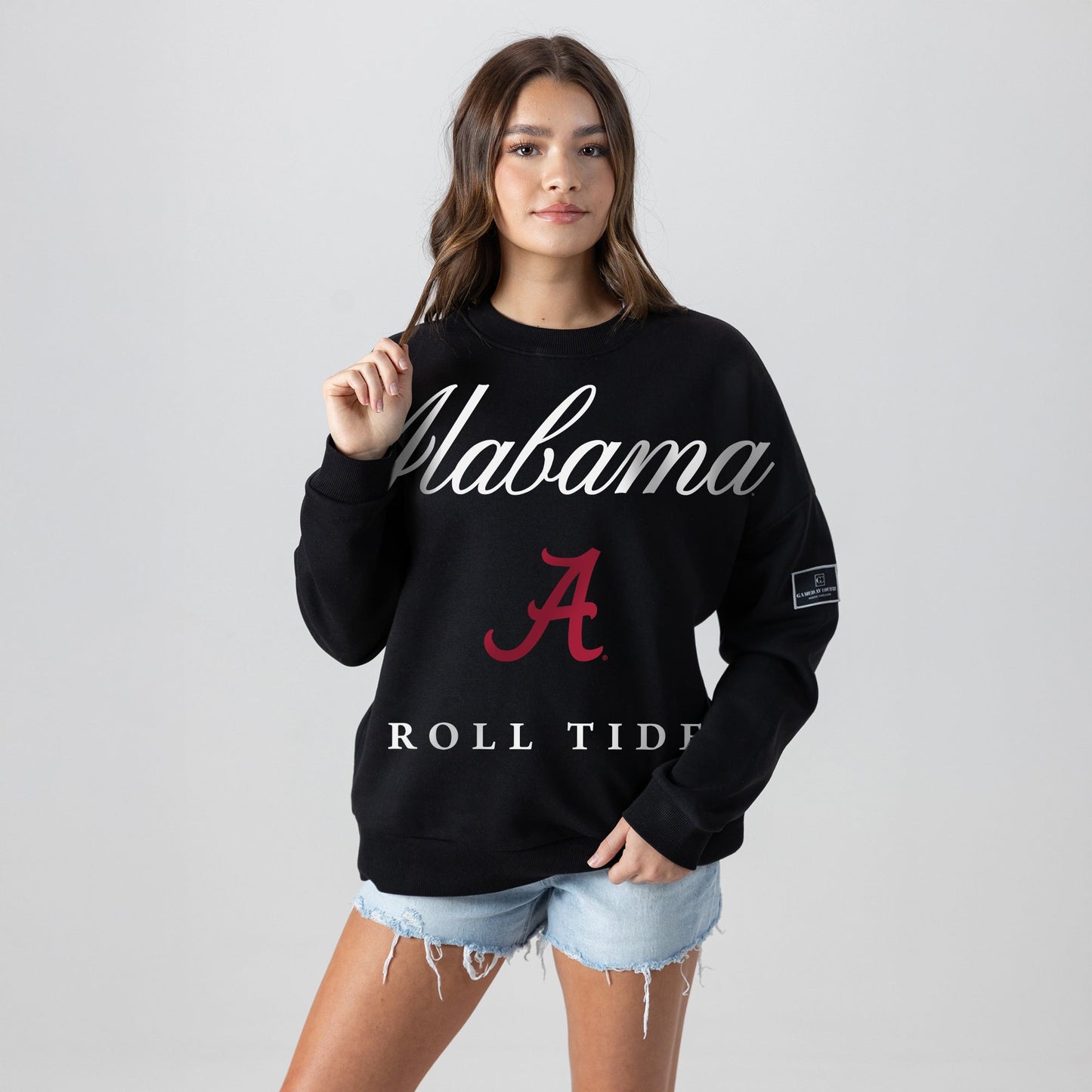 ALABAMA CRIMSON TIDE LEGACY CLUB BLACK LABEL PREMIUM FLEECE DROP SHOULDER CREWNECK
