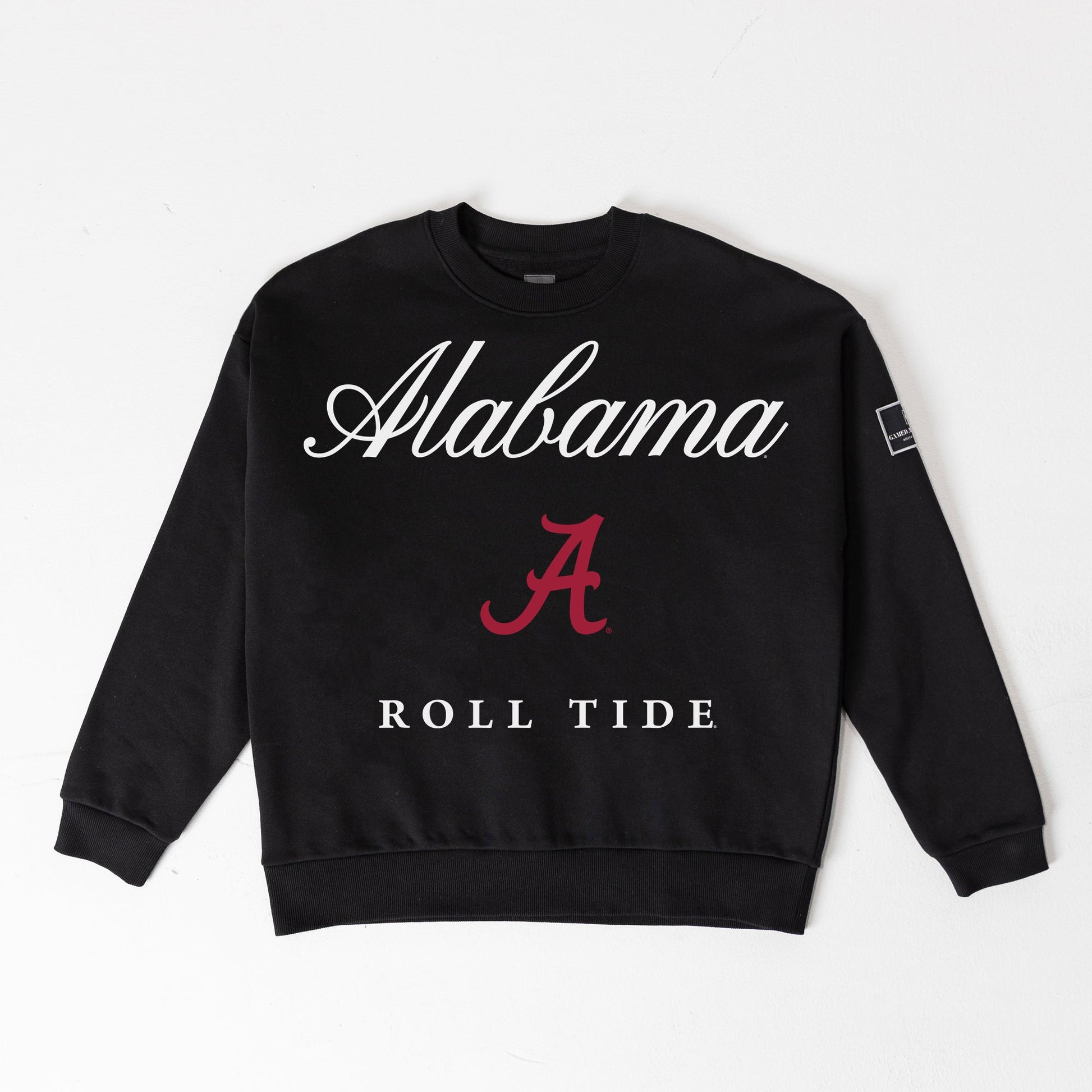 ALABAMA CRIMSON TIDE LEGACY CLUB BLACK LABEL PREMIUM FLEECE DROP SHOULDER CREWNECK