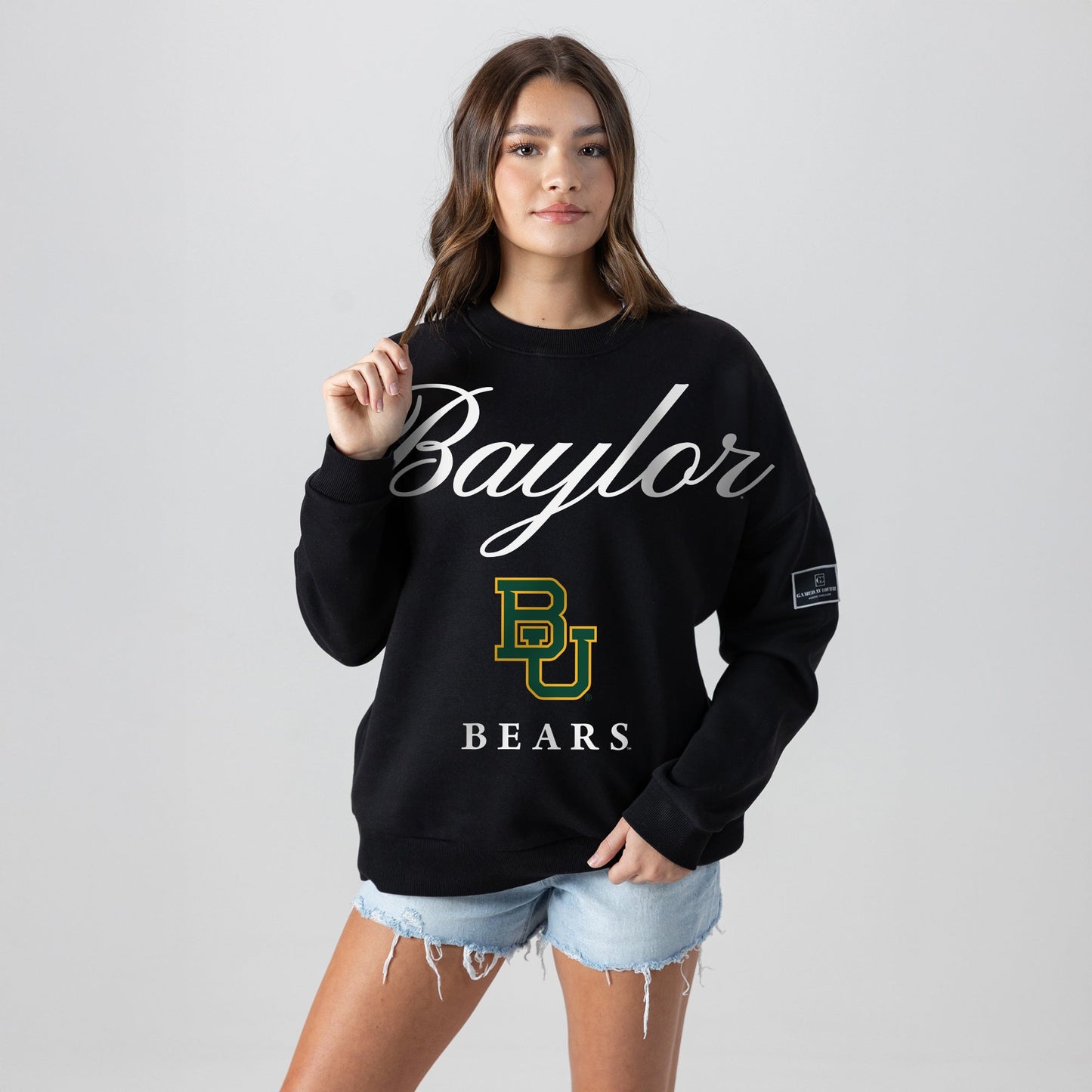 BAYLOR BEARS LEGACY CLUB BLACK LABEL PREMIUM FLEECE DROP SHOULDER CREWNECK
