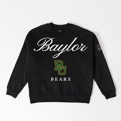 BAYLOR BEARS LEGACY CLUB BLACK LABEL PREMIUM FLEECE DROP SHOULDER CREWNECK