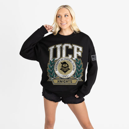 CENTRAL FLORIDA KNIGHTS VICTORY LANE BLACK LABEL PREMIUM FLEECE DROP SHOULDER CREWNECK