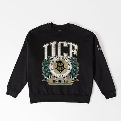 CENTRAL FLORIDA KNIGHTS VICTORY LANE BLACK LABEL PREMIUM FLEECE DROP SHOULDER CREWNECK