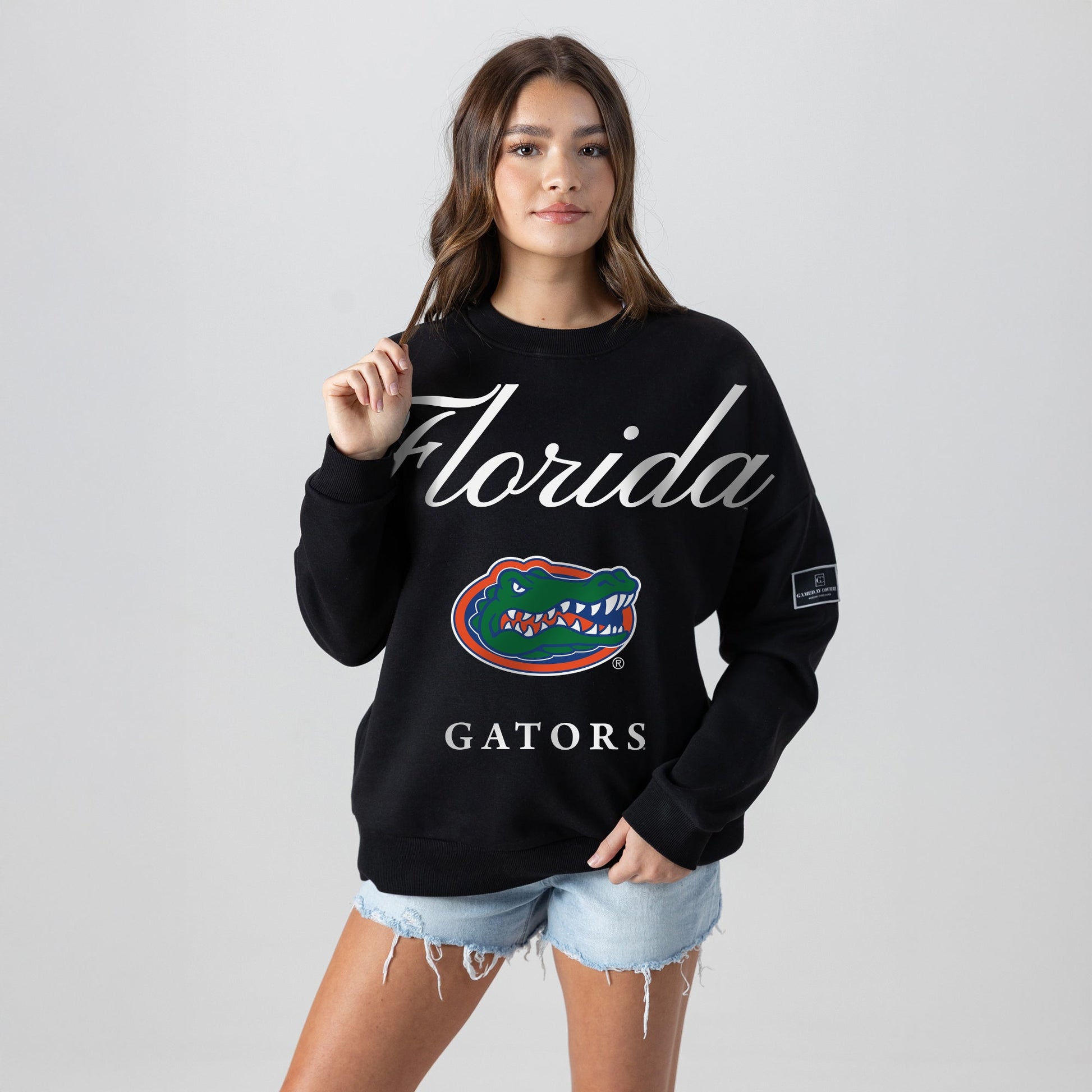 FLORIDA GATORS LEGACY CLUB BLACK LABEL PREMIUM FLEECE DROP SHOULDER CREWNECK
