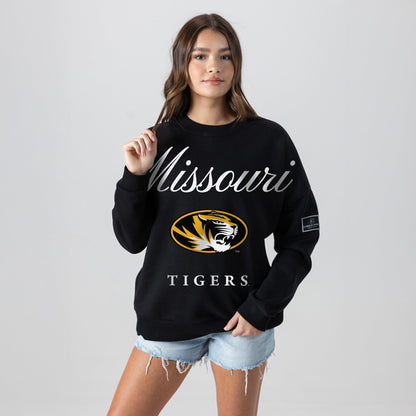 MISSOURI TIGERS LEGACY CLUB BLACK LABEL PREMIUM FLEECE DROP SHOULDER CREWNECK