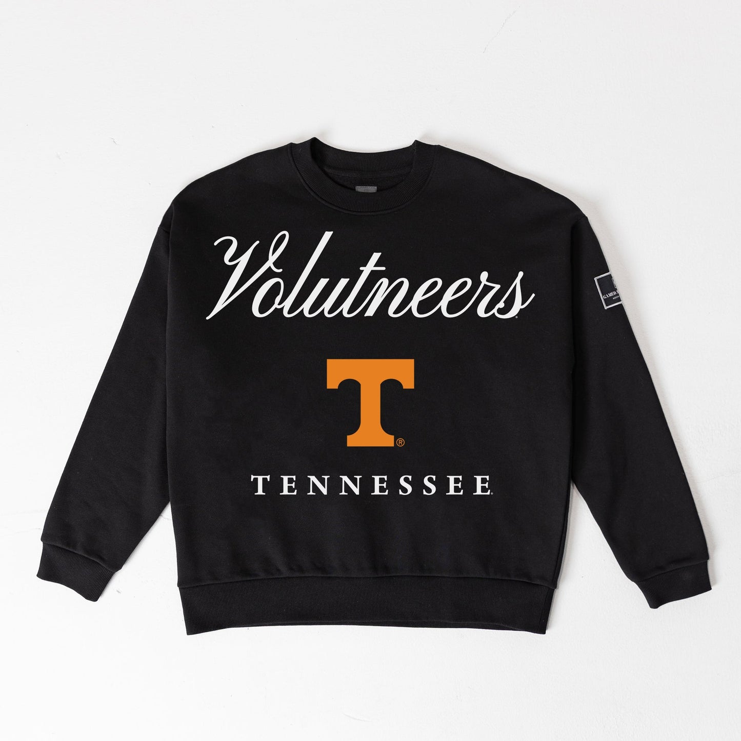 TENNESSEE VOLUNTEERS LEGACY CLUB BLACK LABEL PREMIUM FLEECE DROP SHOULDER CREWNECK