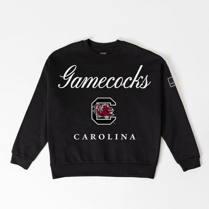 SOUTH CAROLINA GAMECOCKS LEGACY CLUB BLACK LABEL PREMIUM FLEECE DROP SHOULDER CREWNECK
