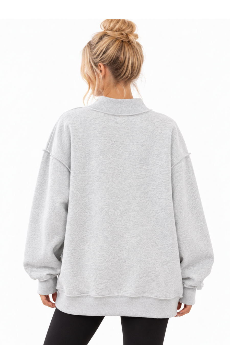 Women's Christmas Mock Neck Sweatshirt Back View
