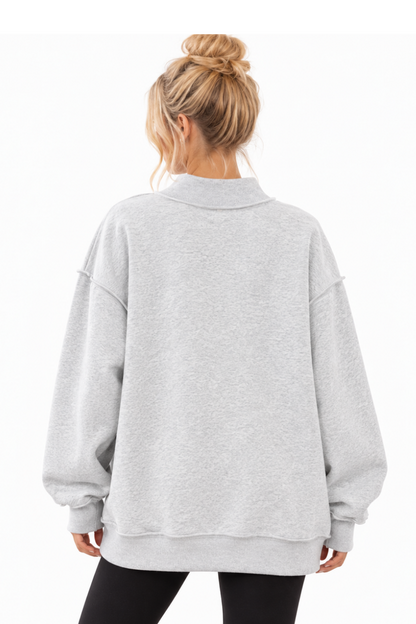 Women's Christmas Mock Neck Sweatshirt Back View