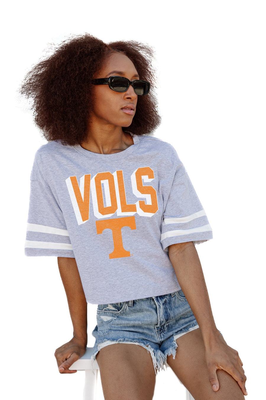 TENNESSEE VOLUNTEERS NO SHORTCUTS DROP SHOULDER MID-CROP TEE