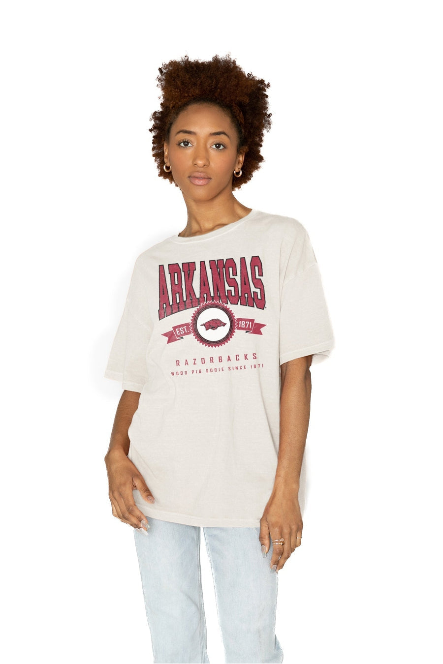 ARKANSAS RAZORBACKS GET GOIN' OVERSIZED CREW NECK TEE