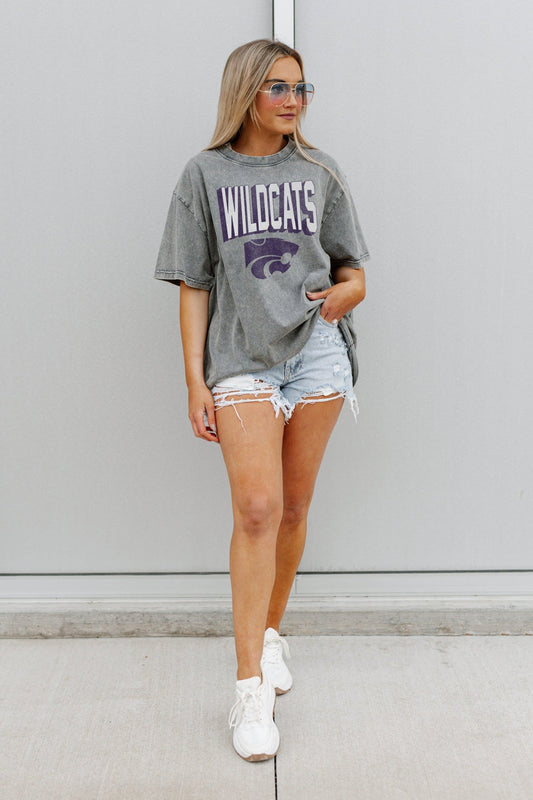 KANSAS STATE WILDCATS SOLID DEFENSE OVERSIZED CREWNECK TEE