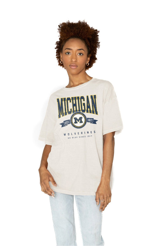 MICHIGAN WOLVERINES GET GOIN' OVERSIZED CREW NECK TEE